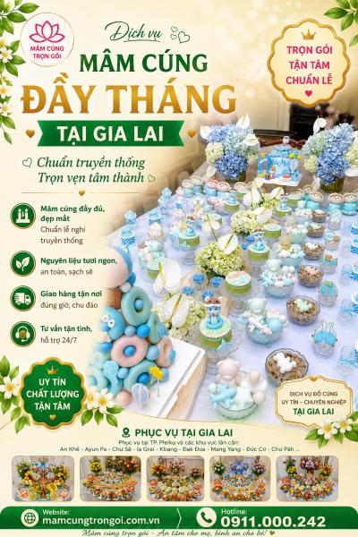 Dịch Vụ Mâm Cúng Đầy Tháng Tại Gia Lai – Trọn Gói Giá Rẻ 