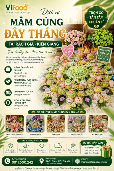 Dịch Vụ Mâm Cúng Đầy Tháng Tại Rạch Giá – Trọn Gói Đẹp Mắt, Giao Tận Nhà