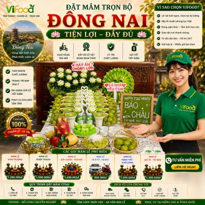 Mâm Cúng Đầy Tháng Trọn Gói – Đầy Đủ, Đẹp, Giao Tận Nơi Tại Biên Hòa