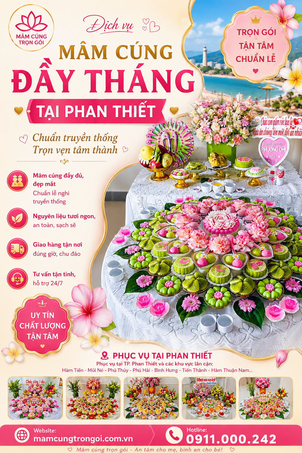 mâm cúng đầy tháng tại phan thiết