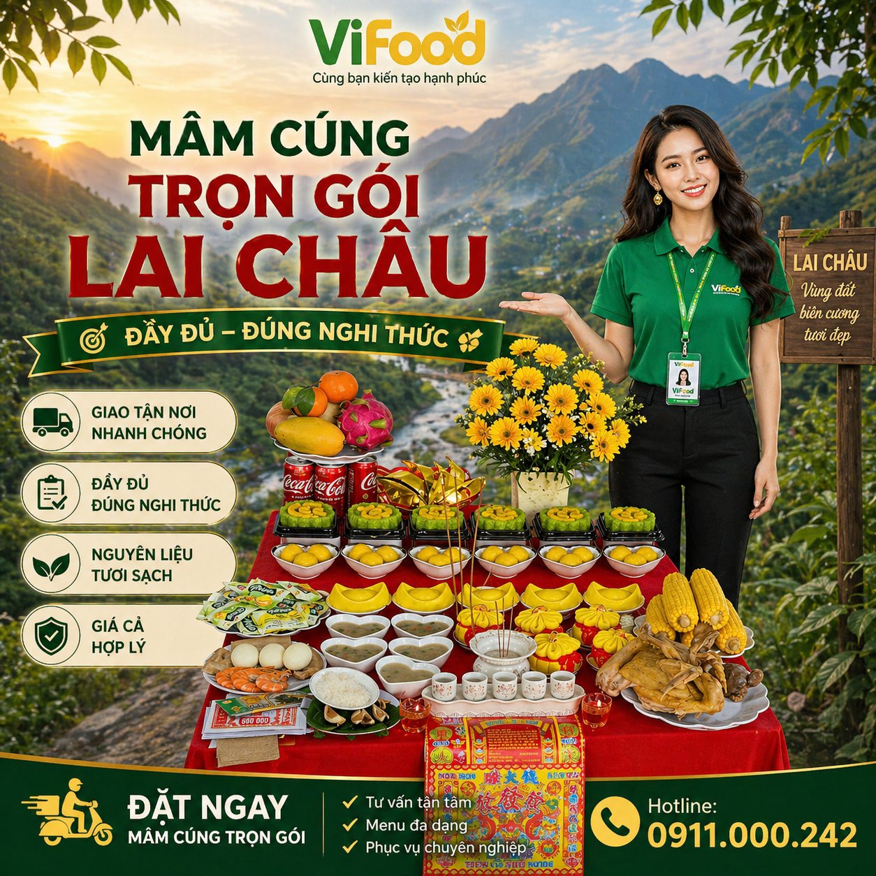 mâm cúng thôi nôi tại lai châu 