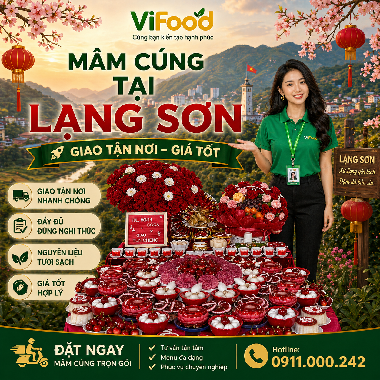 mâm cúng thôi nôi tại lạng sơn