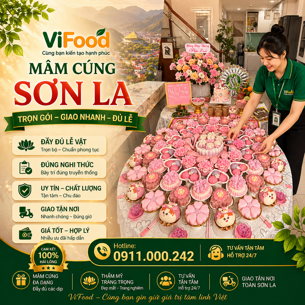 mâm cúng thôi nôi tại sơn la