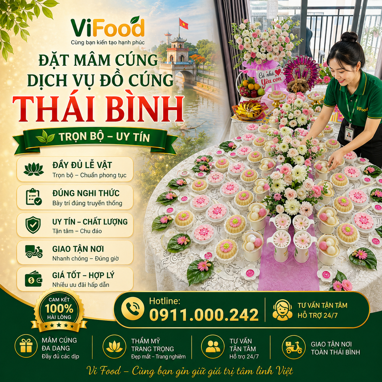mâm cúng đầy tháng tại thái bình