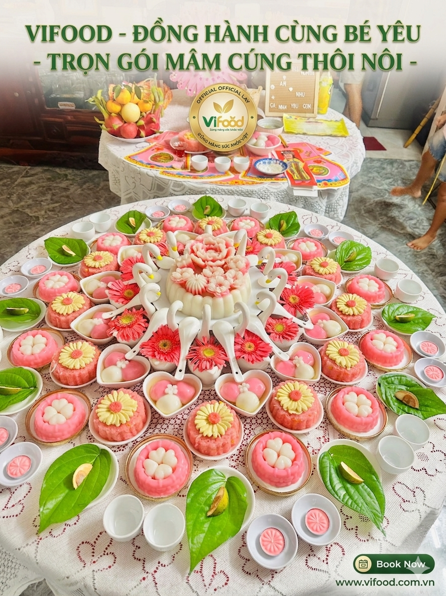 mâm cúng thôi nôi sóc trăng