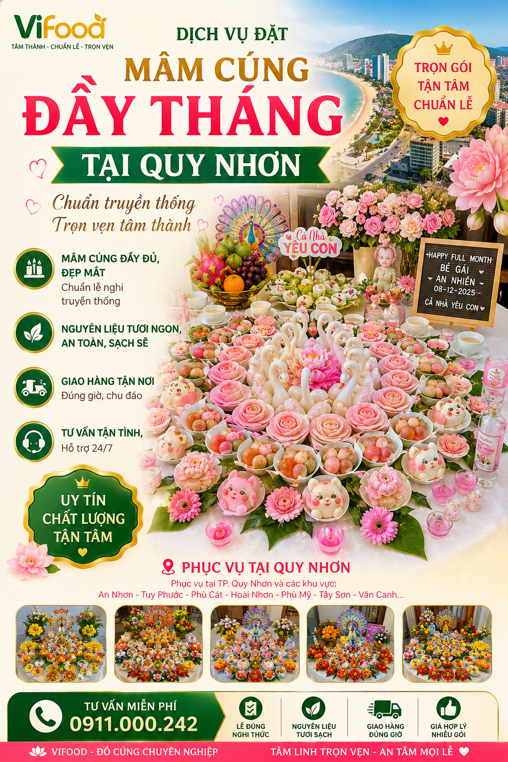 dịch vụ mâm cúng đầy tháng tại quy nhơn